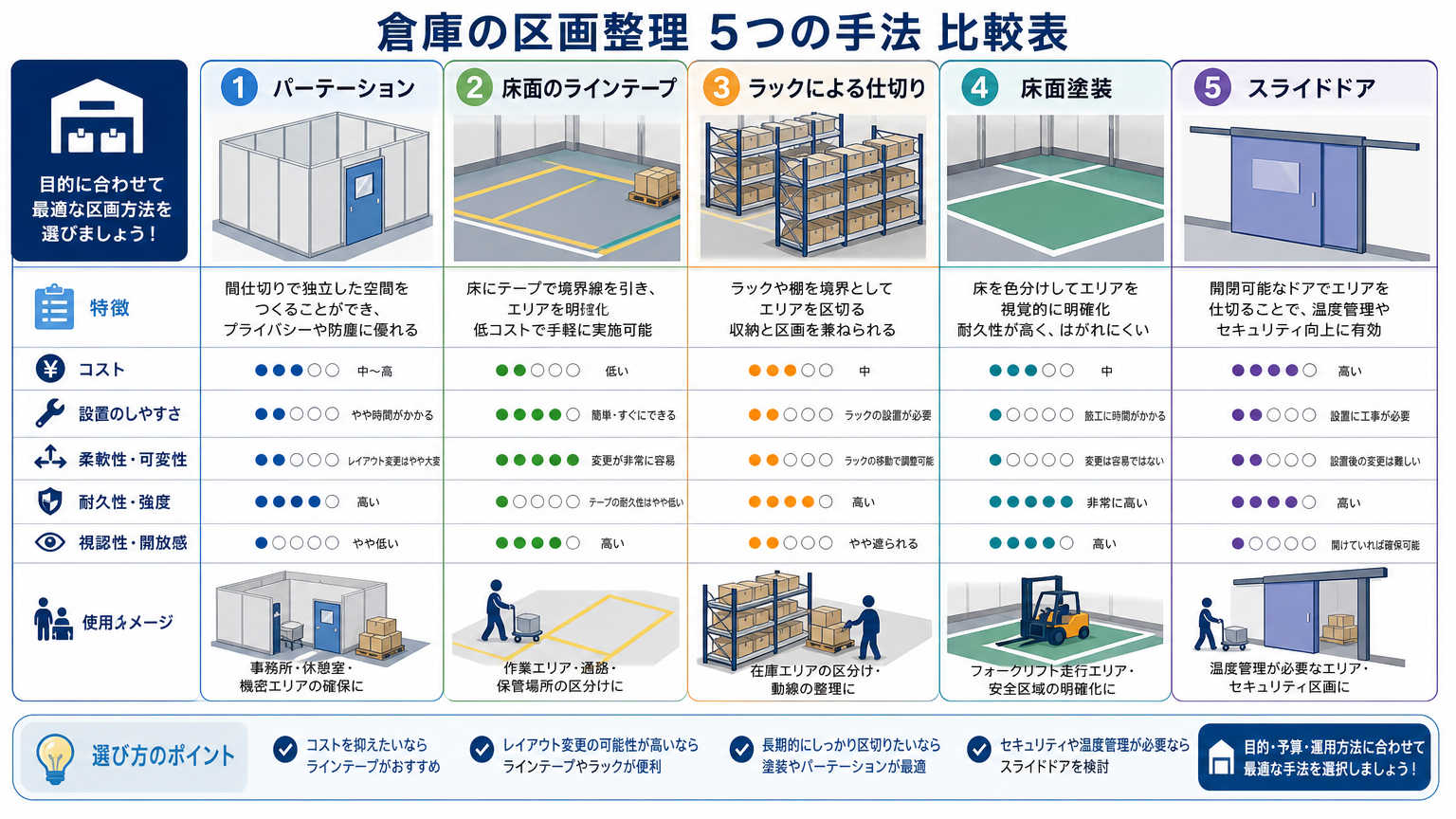 倉庫の区画整理を実現する具体的な方法